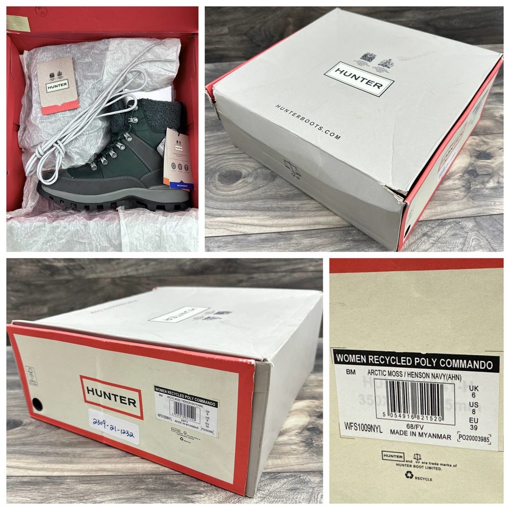 NIB Hunter Recycled Poly Commando Boots Waterproof Insulated 8 39 - Picture 10 of 12